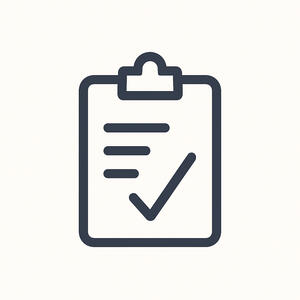 Accountability and support icon – Derby personal trainer Clipboard icon with checkmark representing accountability, support and progress tracking with Derby PT Jared Campbell