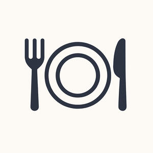 Nutrition guidance icon – Derby PT Plate, fork and knife icon symbolising flexible nutrition guidance with Derby personal trainer Jared Campbell